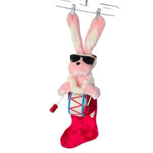 Energizer Bunny Christmas Stocking Red 32" Drum Sunglasses Decor Pink Rabbit